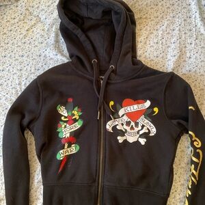 Ed Hardy Love Kills Slowly Cropped Sweatshirt